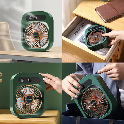 Air Conditioning Fan Desk Misting Fan Air Cooler Cooling USB Rechargeable Humidifier Portable Spray Fan