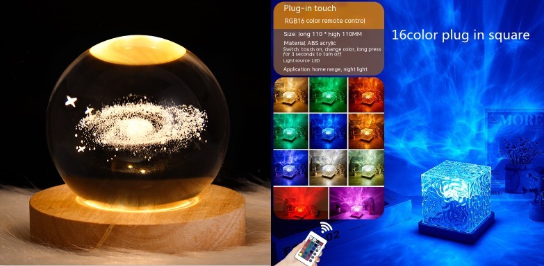 LED Water Ripple Ambient Night Light 3W Set6 1PC
