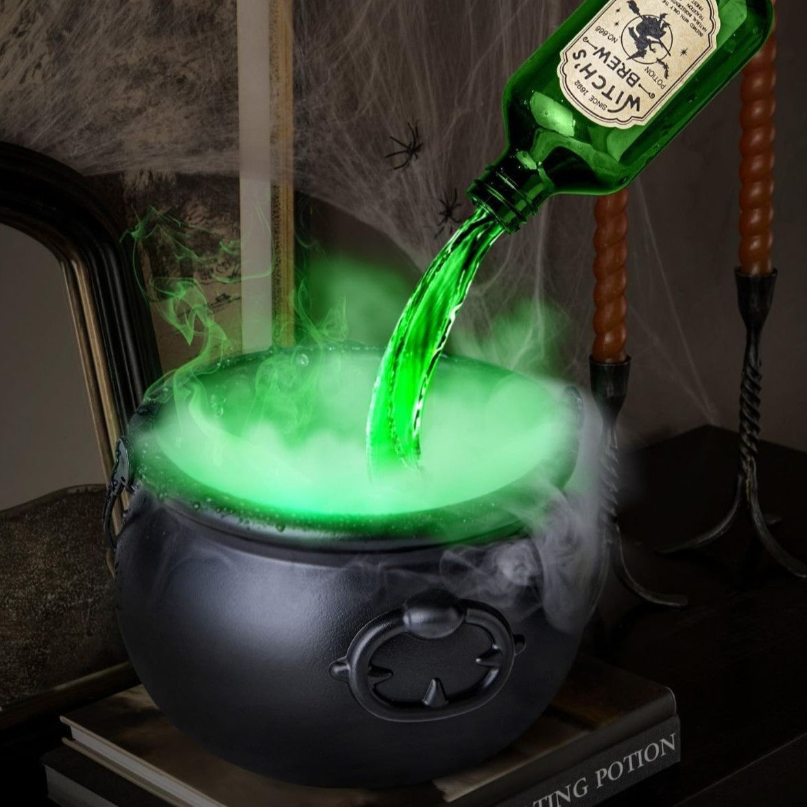 Halloween Black Wizard Bowl Magic Float Bottle Indoor Home Bar Magic Party Horror Ghost Decoration Black Witch Bowl