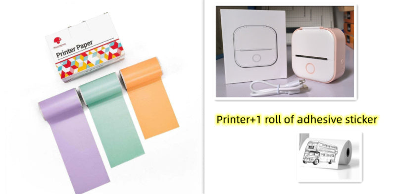 Portable Mini Thermal Label Printer Home Photo Printer Bluetooth-compatible Mini Label Printer Set3 USB