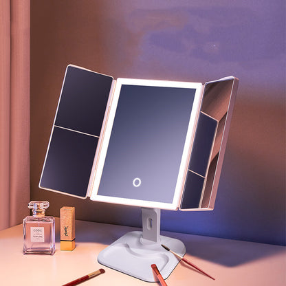 Smart Mirror Desktop Led With Lamp Home Desktop Folding Light 180rotation upgrade USB