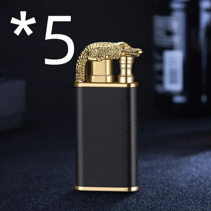 Creative Blue Flame Lighter Dolphin Dragon Tiger Black Scrub Crocodile bk872 5PCS