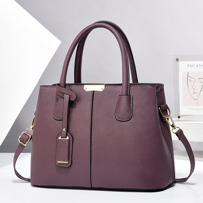 Women PU Leather Handbags Ladies Large Capacity Shoulder Bags New Fashion Crossbody Bags Purple 30x21x13