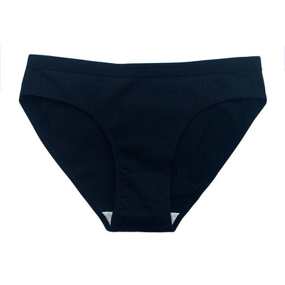 Underwear Pure Cotton Girl Plus Size Mid Mid-waist Solid Color Black