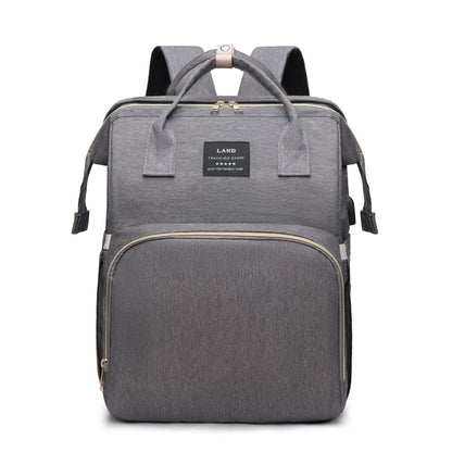 New Mummy Baby Crib Backpack Large Capacity Out Milk Insulated Bag Women Gray Send Toys