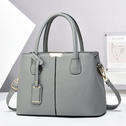 Women PU Leather Handbags Ladies Large Capacity Shoulder Bags New Fashion Crossbody Bags Gray 30x21x13