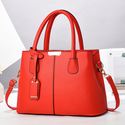 Women PU Leather Handbags Ladies Large Capacity Shoulder Bags New Fashion Crossbody Bags Bright Red 30x21x13