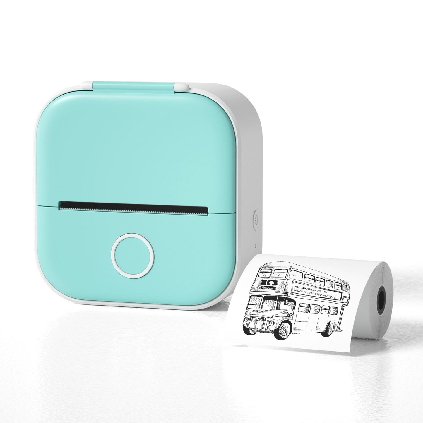Portable Mini Thermal Label Printer Home Photo Printer Bluetooth-compatible Mini Label Printer All green USB
