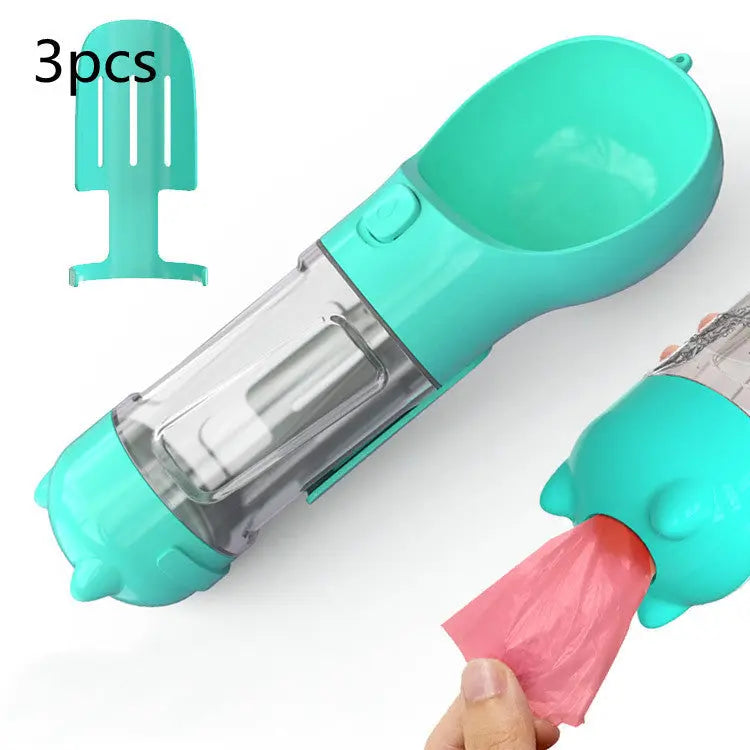 Pet Water Bottle Feeder Bowl Portable Pet Outdoor Travel 3 In 1 Dog Water Bottle Blue 3pcs 300ml