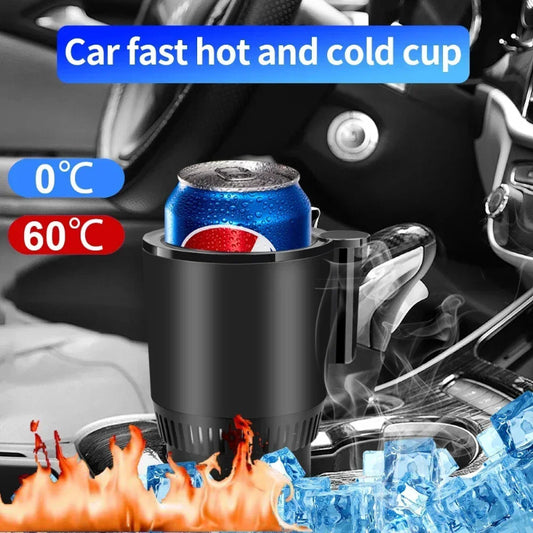 2 In 1 Car Heating Cooling Smart Car Cup Holder Digital Temperature Display Drink Cup Warmer Cooler Mini Car Refrigerator