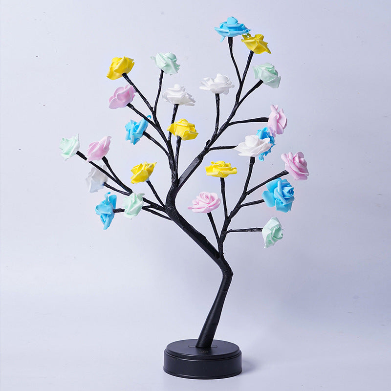 Table Lamp Flower Tree Rose Lamps Four Colored Rose Usb Plug In