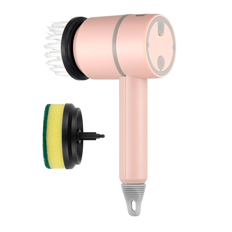 Electric Cleaning Brush Multifunctional Scouring Pad Pink 1PC