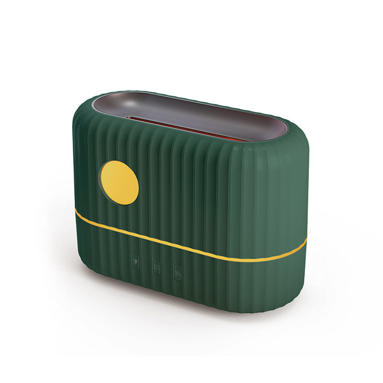 Simulated Flame Aromatherapy Machine Home Office Desktop Humidifier H8 Green