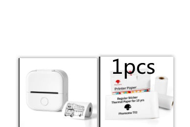 Portable Mini Thermal Label Printer Home Photo Printer Bluetooth-compatible Mini Label Printer White Set1 USB