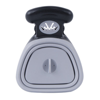 Dog Pet Travel Foldable Pooper Scooper With 1 Roll Decomposable bags Grey