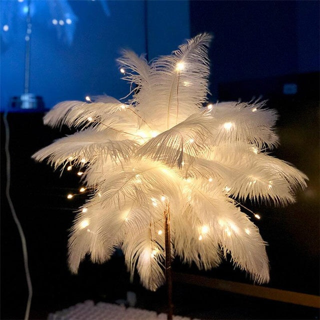 Feather Lamp Nordic Desk Lamp Bedroom Bedside Feather Table Lamp