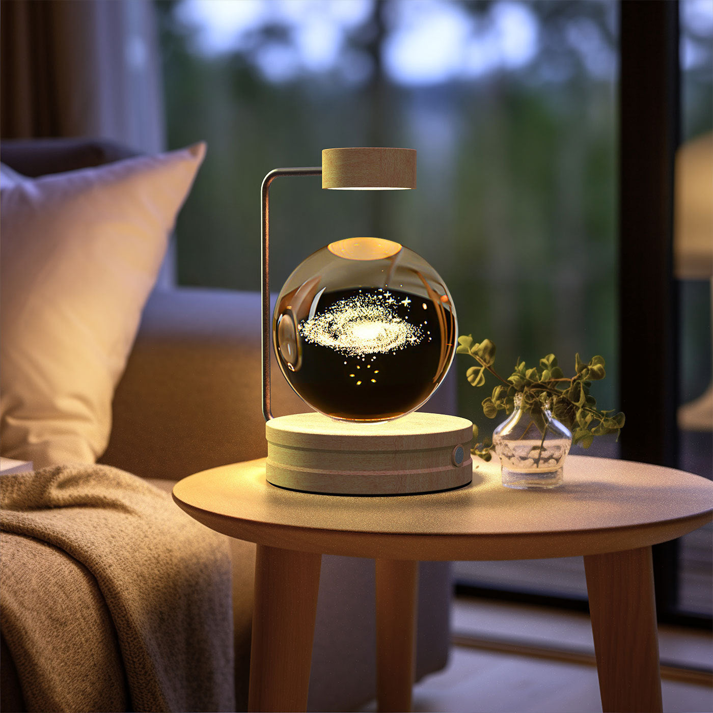 Crystal Ball Cosmic Dinosaur Indoor Night Light Galaxy Light wood