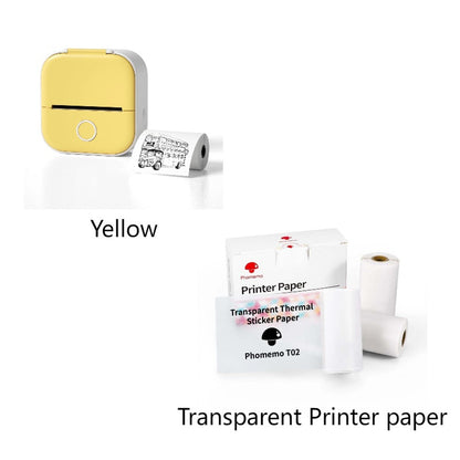 Portable Mini Thermal Label Printer Home Photo Printer Bluetooth-compatible Mini Label Printer Yellow set A USB