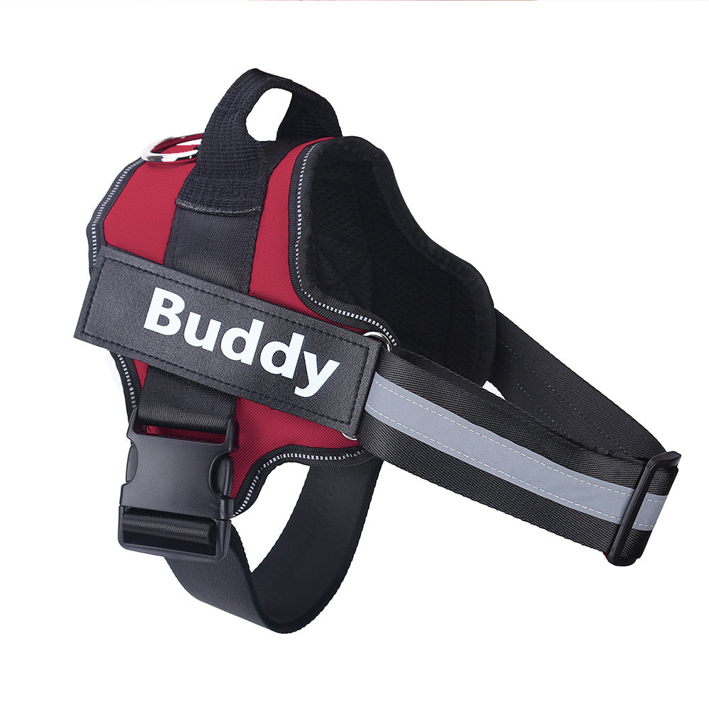 Personalized Dog Harness Adjustable Pet Harness Vest For Small Large Dog Red