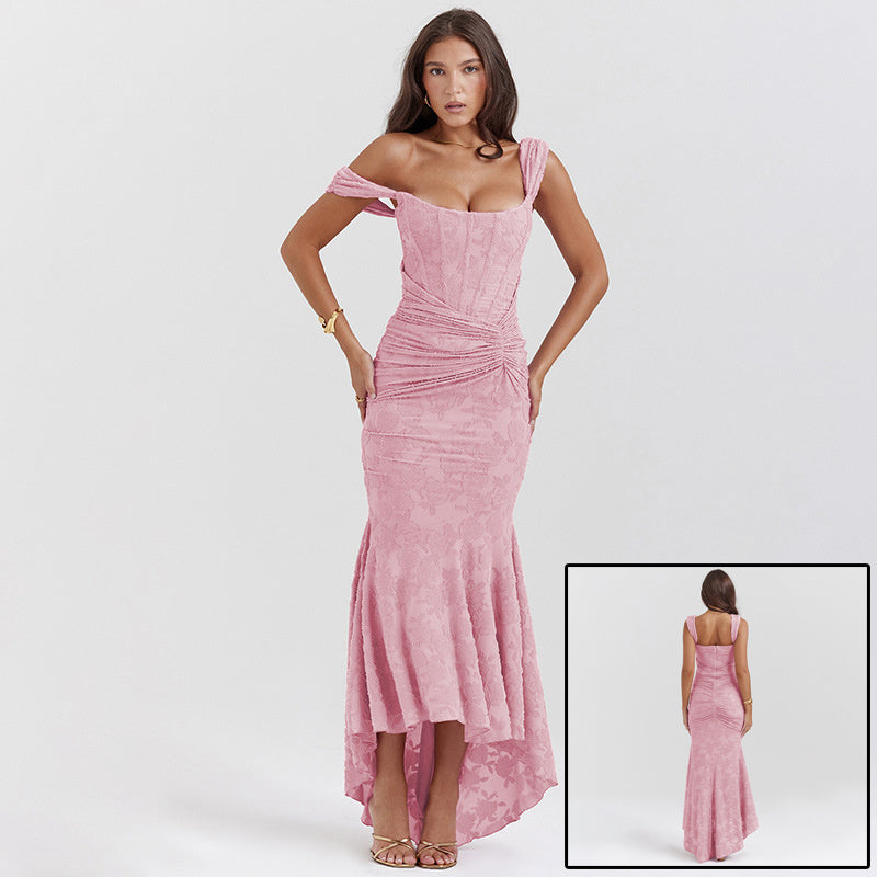 Mozision Off-shoulder Backless Sexy Evening Dress For Women Club Party Dress