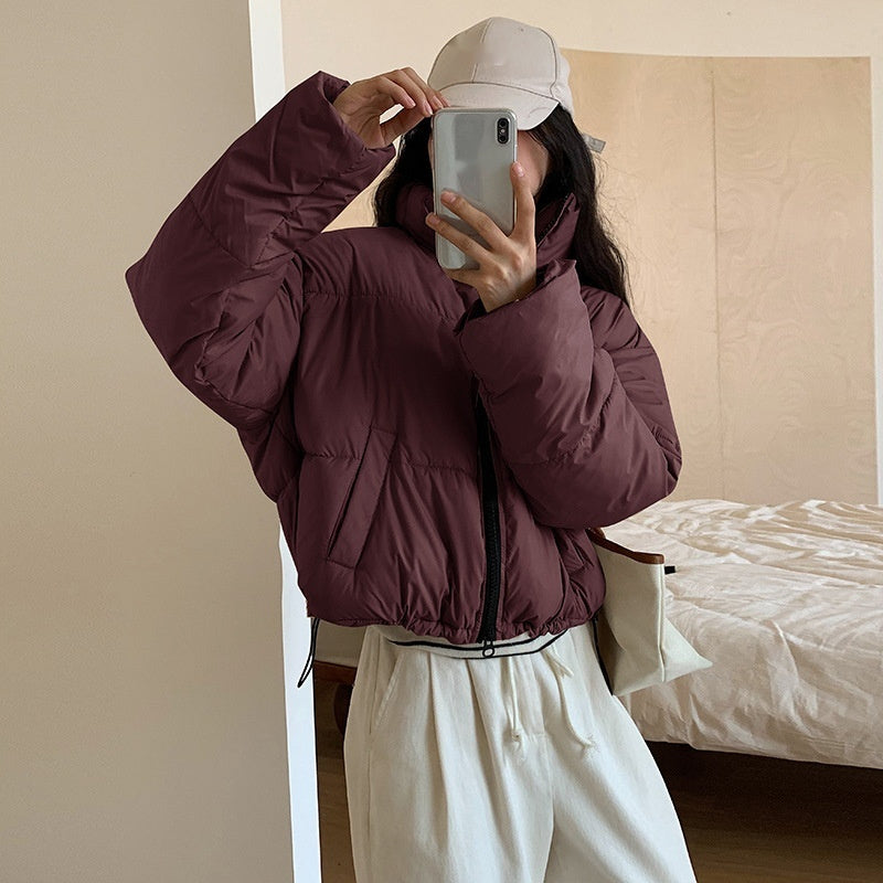 New Stand Collar Short Coat Women Clothing Red