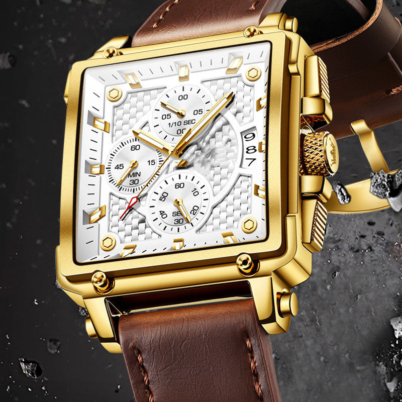 Olevs Multifunctional Quartz Watch Casual Watch Brown white