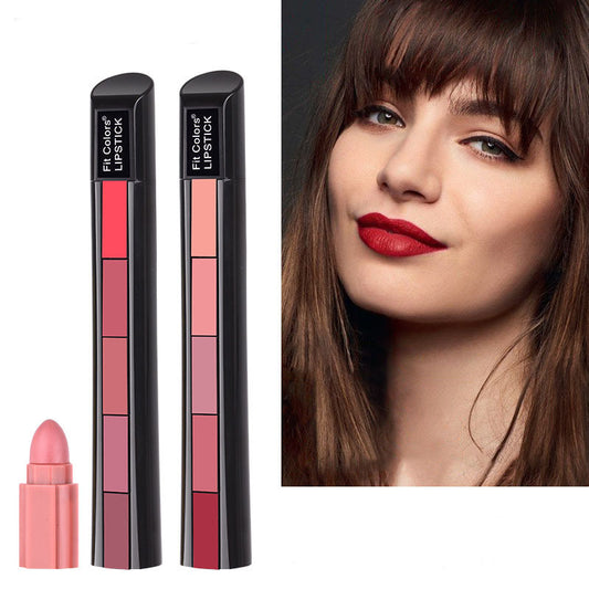 Matte 5-color Lipstick Set Velvet LipLong Lasting Waterproof Sexy Red Lipstick