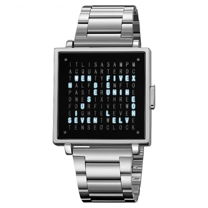 Fashion Military Wristwatch For Men Women Waterproof Clock LED Light Outdoor Digital Sport Electronic Watches Silver Steel Strip