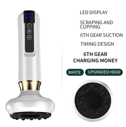 Electric Vacuum Cupping Massager For Body Massage Body Cups White 6speed charging USB