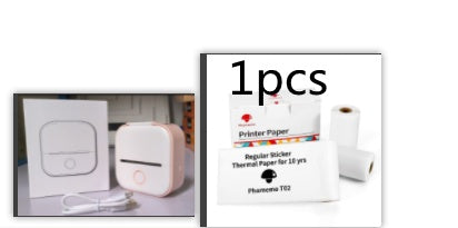 Portable Mini Thermal Label Printer Home Photo Printer Bluetooth-compatible Mini Label Printer Pink Set1 USB