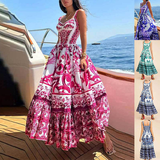 Printed Sleeveless Dress For Women