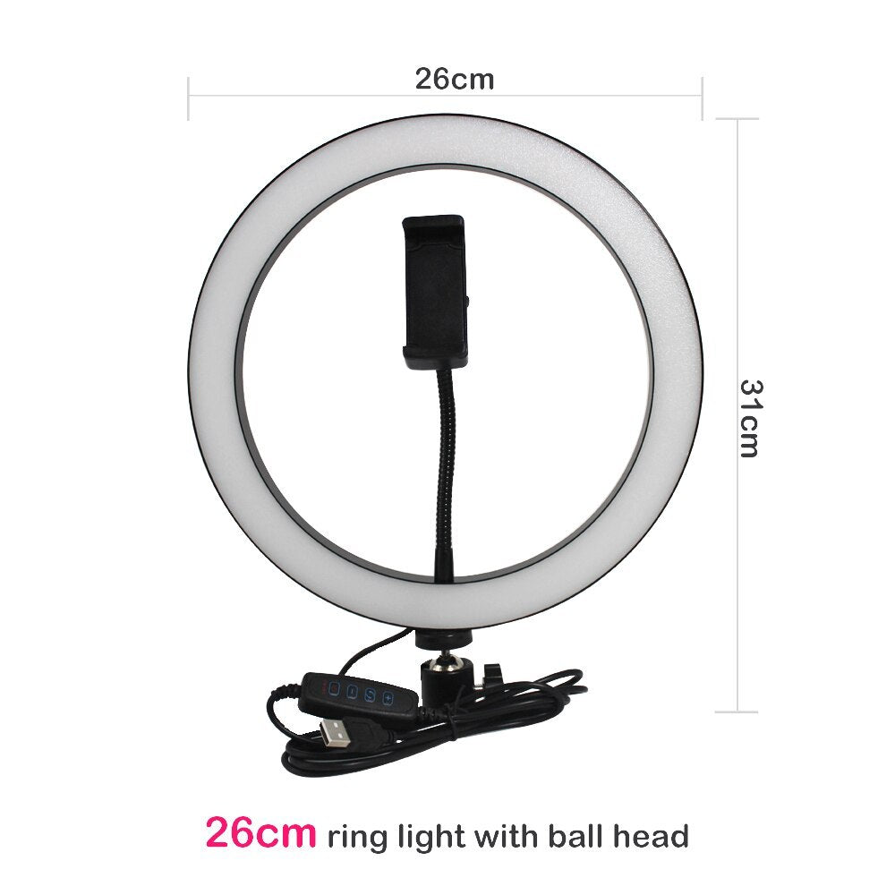 Compatible with Apple, Tripod Fill Light Live Bracket Beauty Light Set Ring Light 26cmA