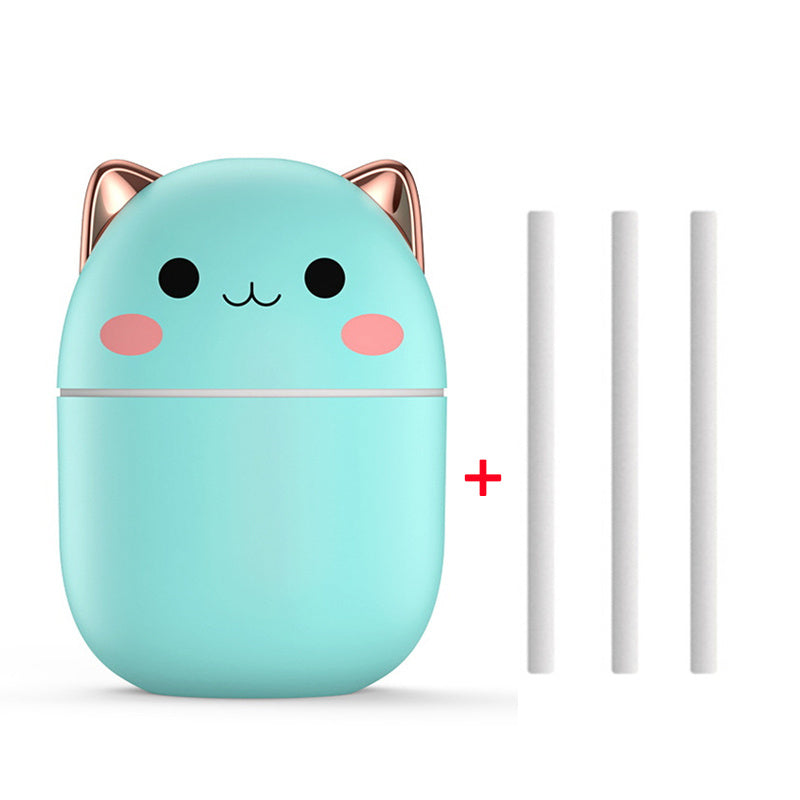 Air Humidifier Cute Cat Ultra-Silent USB Office Household Bedroom Car Spray Green USB