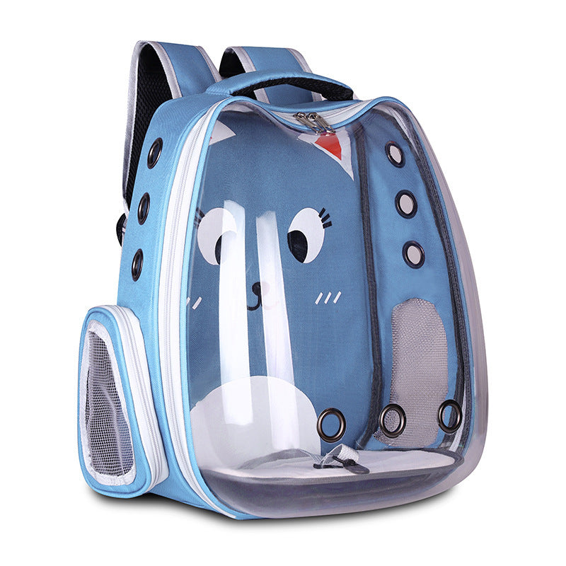 Pet Supplies Pet Backpack Shoulder Cat Bag Dog Bag Light Blue