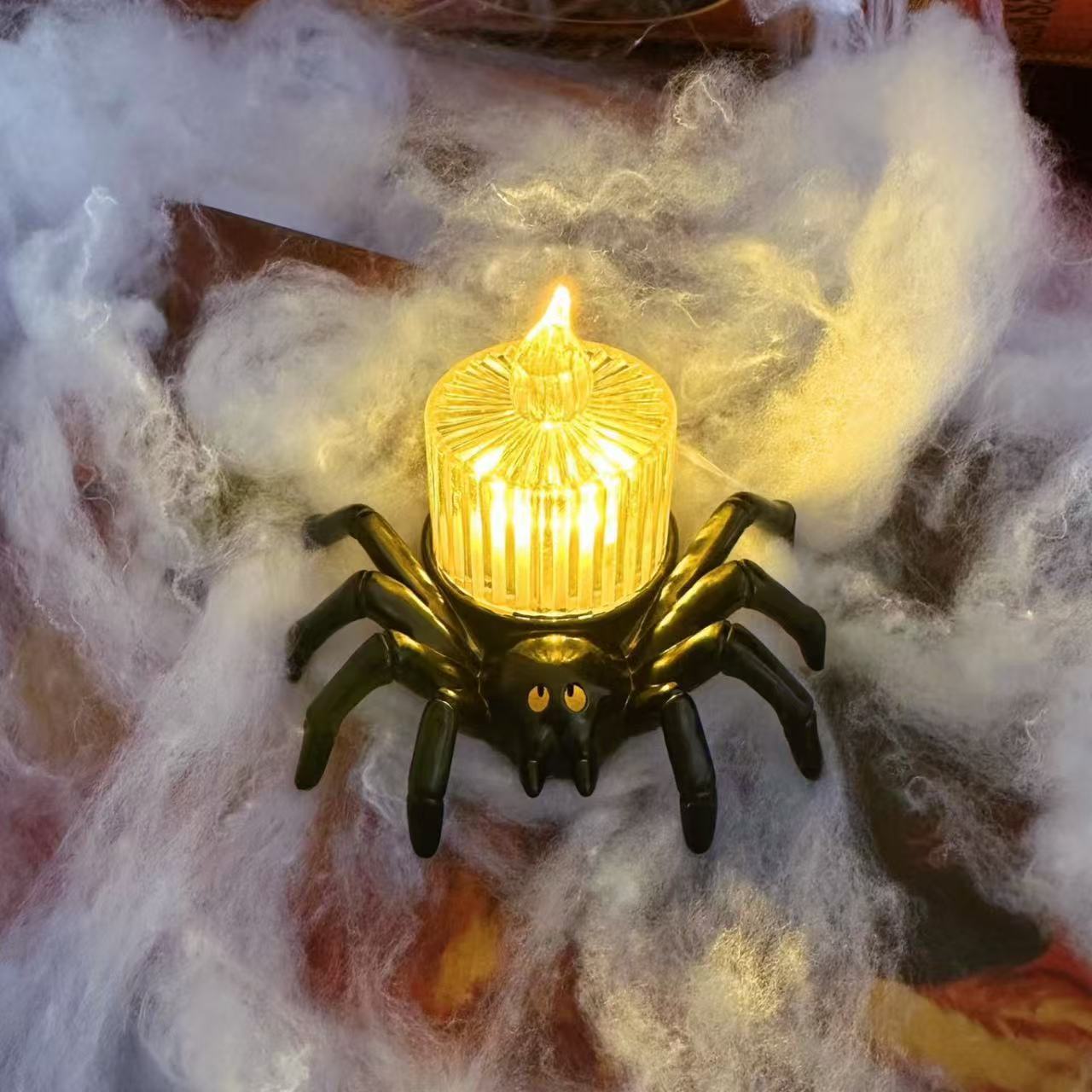 Halloween Decoration Spider Night Lights Party Decoration Horror Party Accessories Vertical Stripe Candle