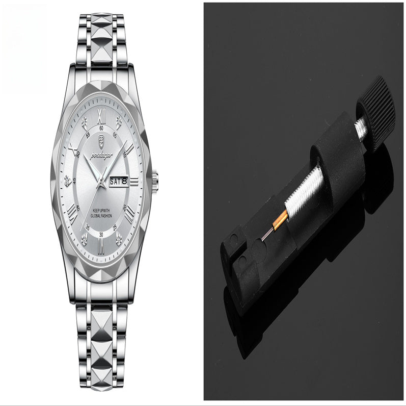 Men's Waterproof Double Calendar Luminous Quartz Watch 7style Carrying a tape remover