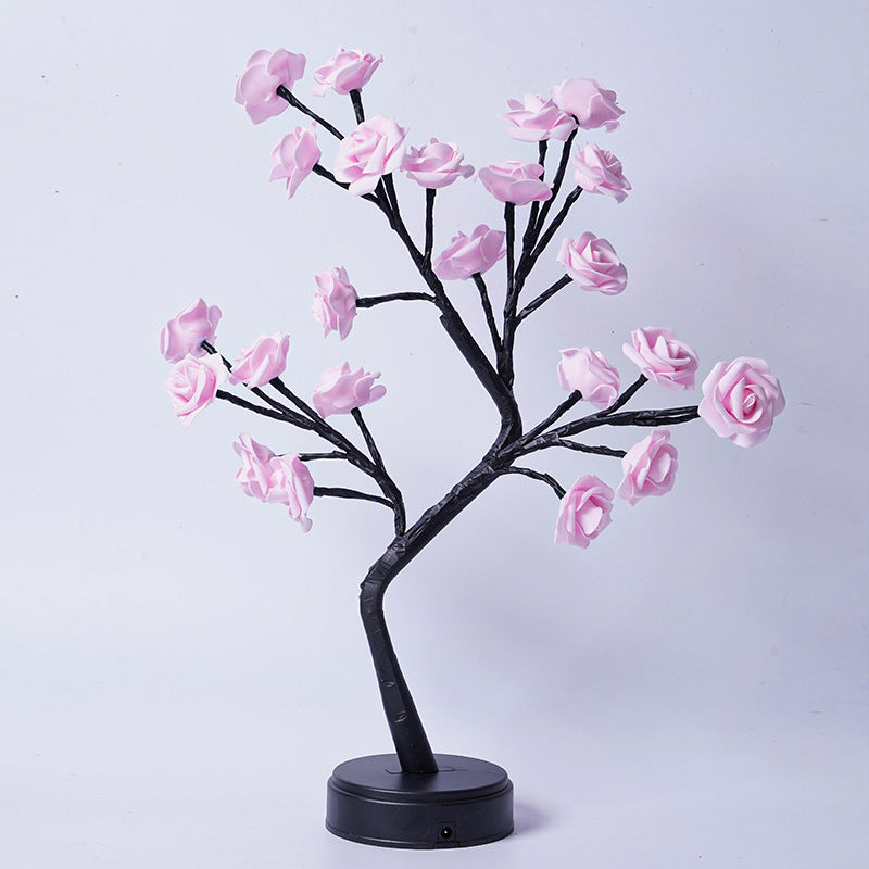 Table Lamp Flower Tree Rose Lamps Pink Roses Usb Plug In