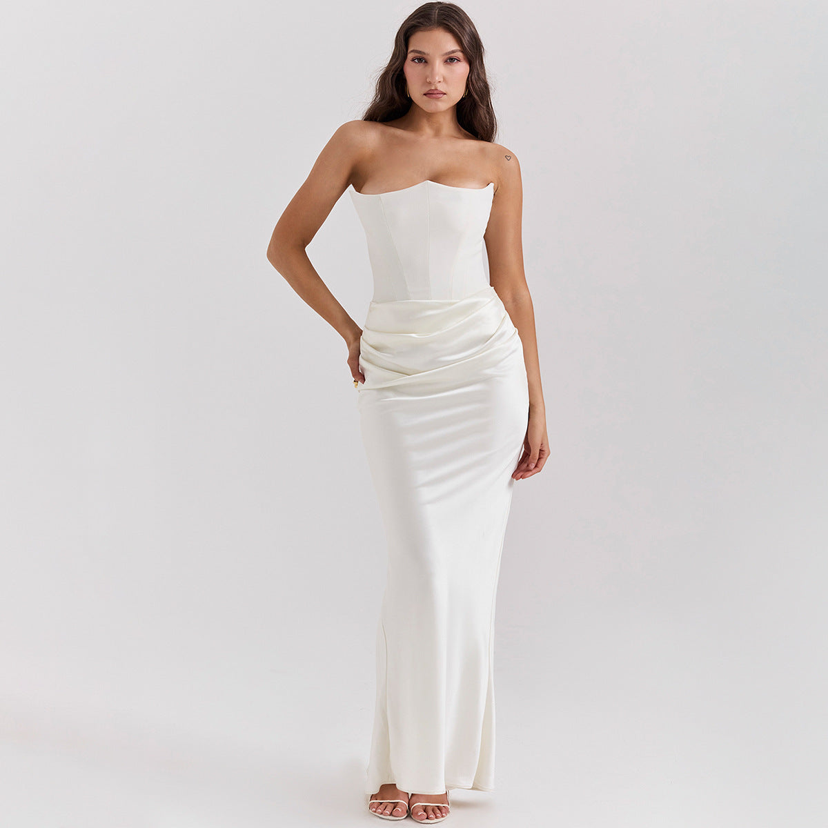 Slim Tube Top Long Dress Sexy Fashion Bandeau Backless Party Evening Dresses