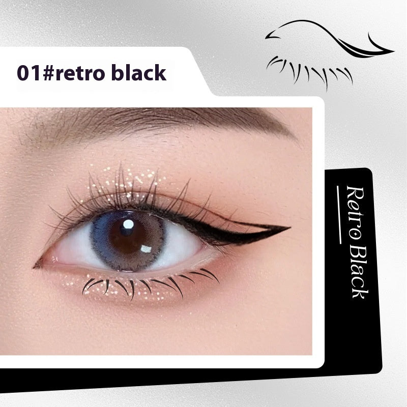 Double-headed Lower Eyelash Stamp Pen Waterproof Long Lasting Eyeliner Beauty Products 01 Retro Black