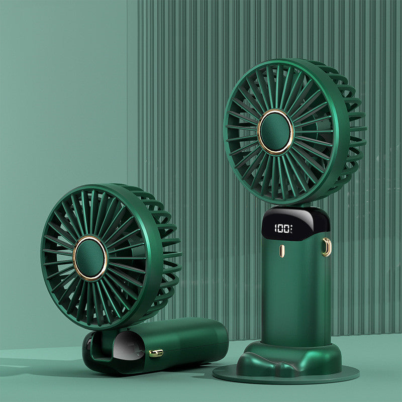 USB Rechargeable Mini Portable Handheld Electric Fan Outdoor Fan Green USB