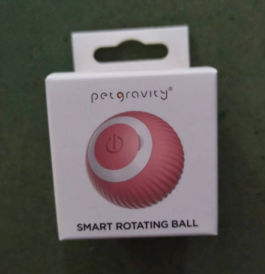Cat Gravity Intelligent Rolling Ball Tease Toy Pet Automatic Rotating Ball Pink English packaging USB