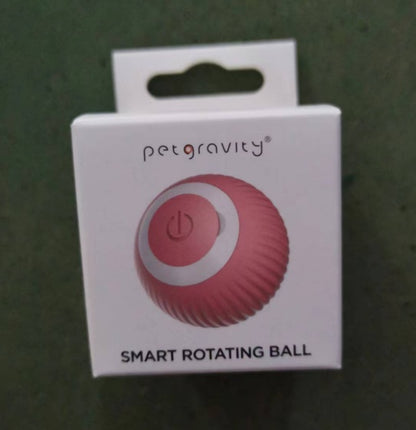 Cat Gravity Intelligent Rolling Ball Tease Toy Pet Automatic Rotating Ball Pink English packaging USB
