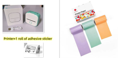 Portable Mini Thermal Label Printer Home Photo Printer Bluetooth-compatible Mini Label Printer Set2 USB