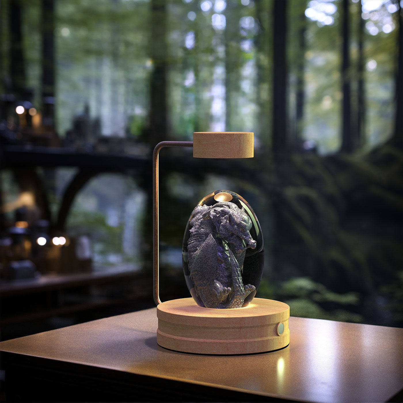 Crystal Ball Cosmic Dinosaur Indoor Night Light Dragon egg Light wood