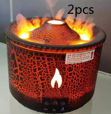 New Creative Ultrasonic Essential Oil Humidifier Volcano Black2pcs