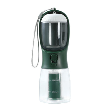 Dog Water Cup Drinking Food Garbage Bag Three-in-one Portable Pet Cups 300ml Garbage Bag Dark Green