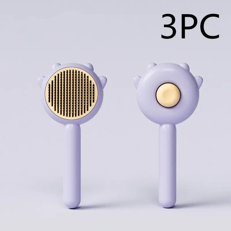 cat-comb-massage-pet-magic-combs-hair-removal-cat-and-dog brush Purple 3PC