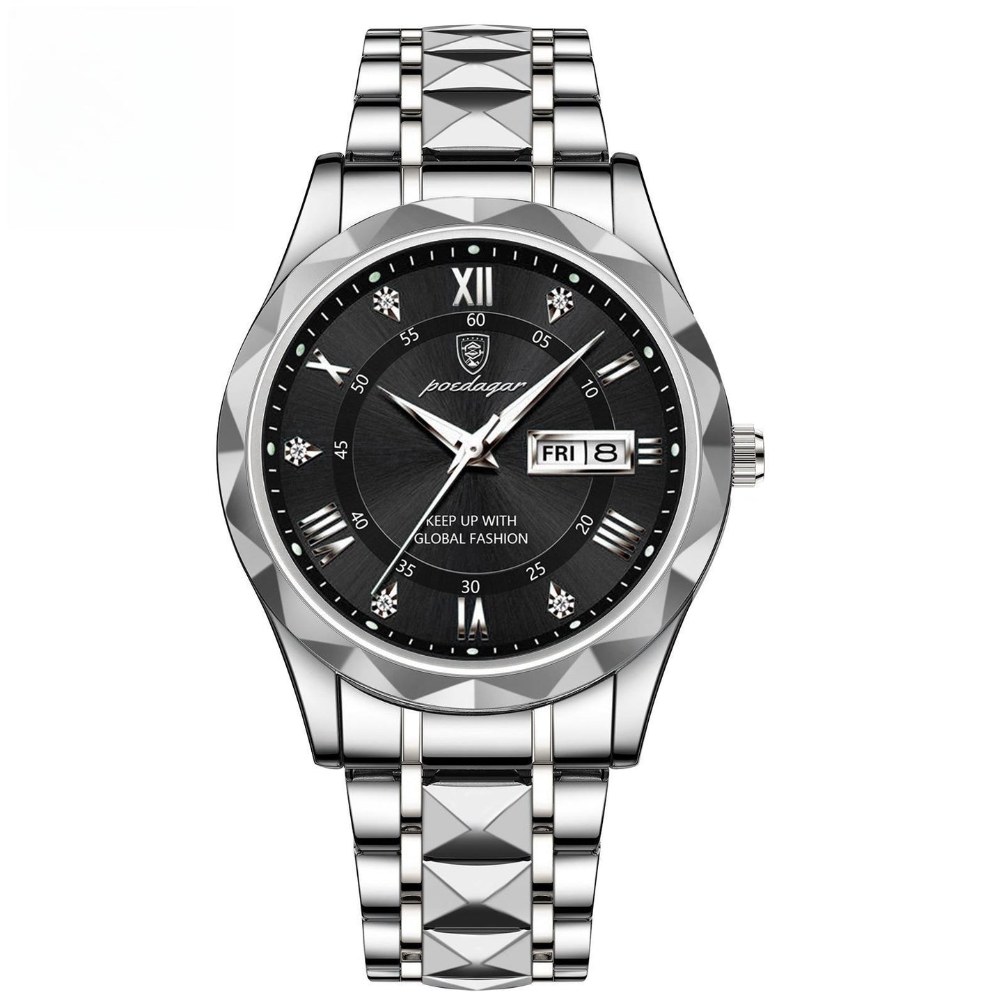 Men's Waterproof Double Calendar Luminous Quartz Watch 5style Without Necklace