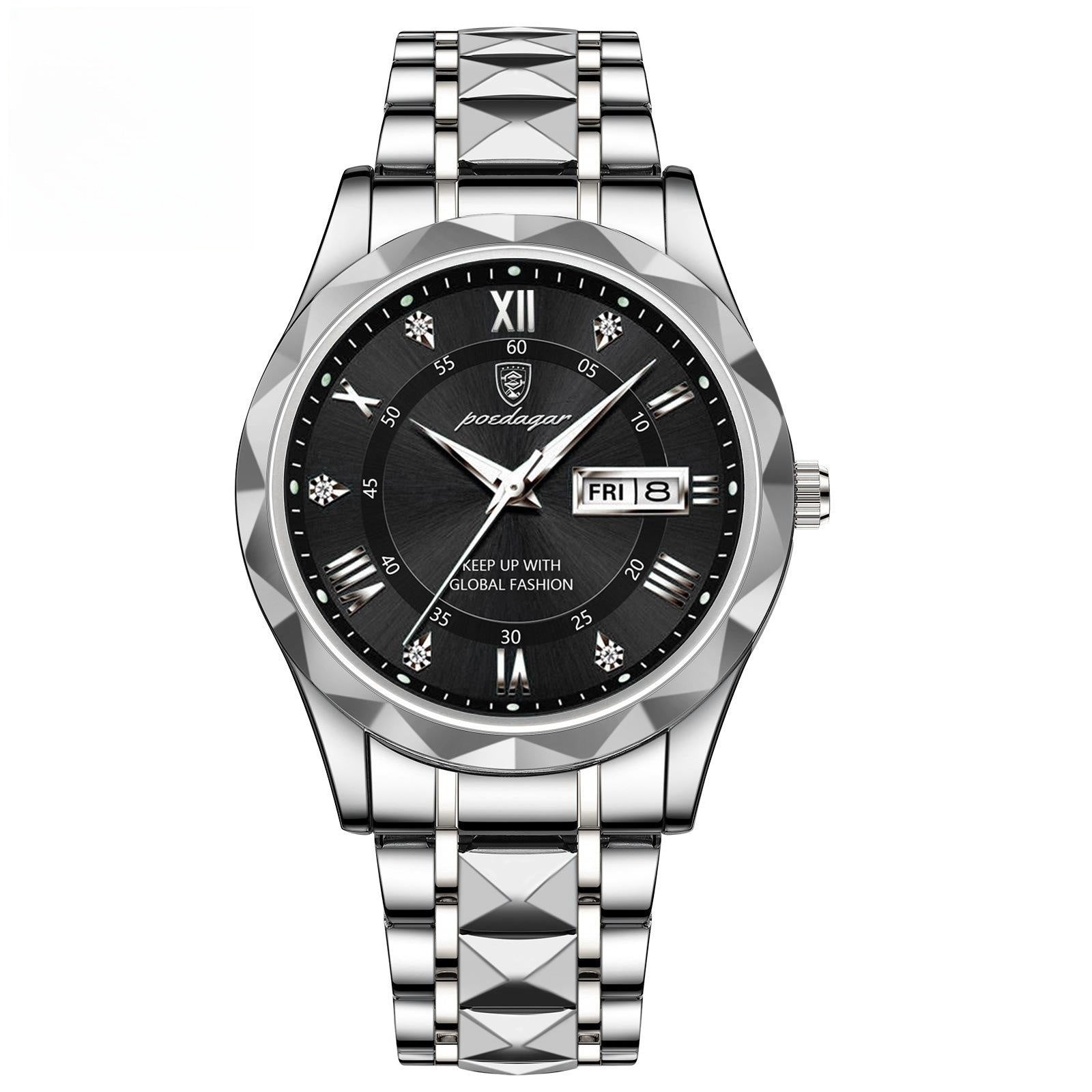 Men's Waterproof Double Calendar Luminous Quartz Watch 5style Without Necklace
