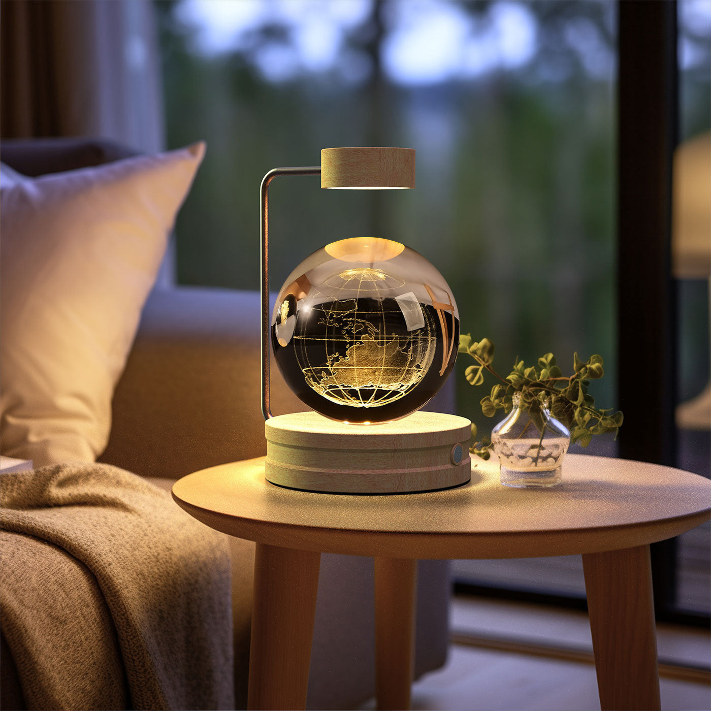 Crystal Ball Cosmic Dinosaur Indoor Night Light Earth Light wood